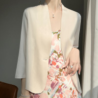 Black Satin Slim Blazer 17