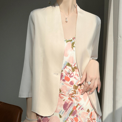 Black Satin Slim Blazer 17