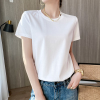Double-sided mercerized cotton T-shirt half-sleeved T-shirt women's clothing 20