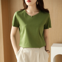 Double-sided mercerized cotton T-shirt half-sleeved T-shirt women's clothing 20