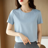 Double-sided mercerized cotton T-shirt half-sleeved T-shirt women's clothing 20