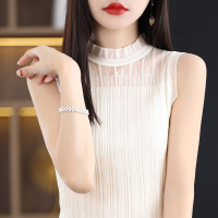 High collar inner suit white top lace bottoming shirt 75 