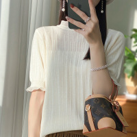 Hollow wool half-sleeve bottoming knitted sweater 90