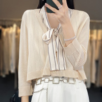 solid color three quarter sleeve bottoming shirt 86