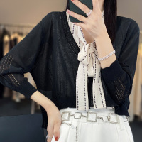 solid color three quarter sleeve bottoming shirt 86