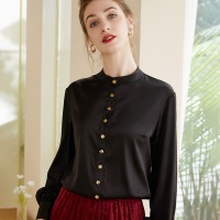 Stand Collar Silk Shirt Long Sleeve Shirt 83
