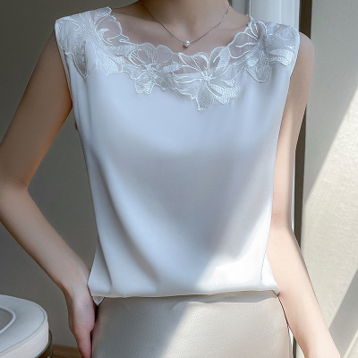 Suit bottoming mulberry silk satin top 37