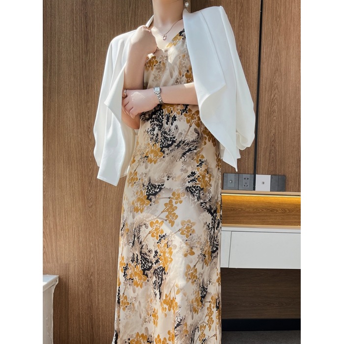 V-neck suspender floral dress 73