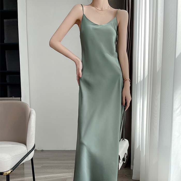 women's mulberry silk suspender dress 08
