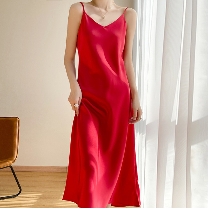 women's mulberry silk suspender dress 08