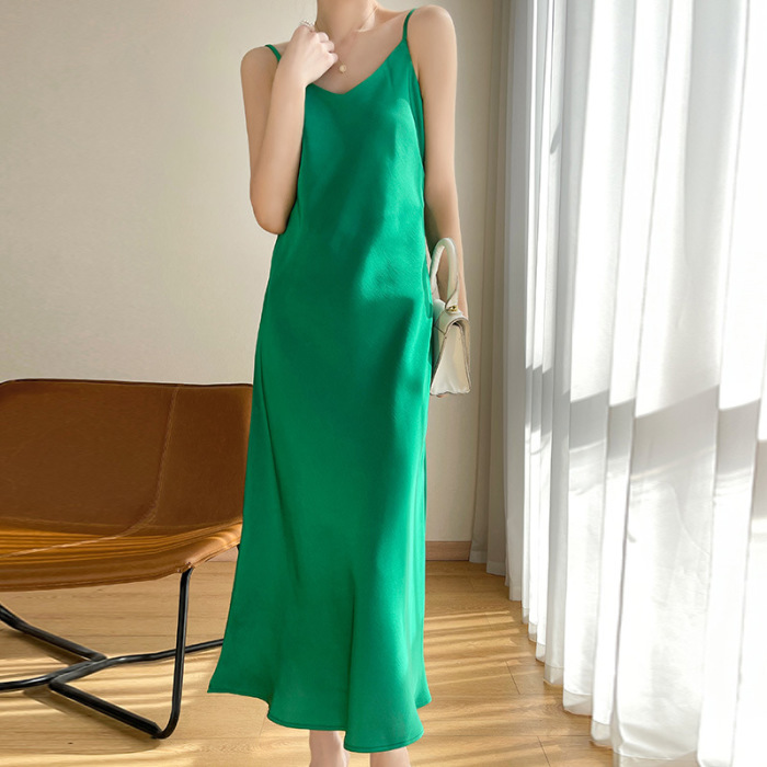 women's mulberry silk suspender dress 08