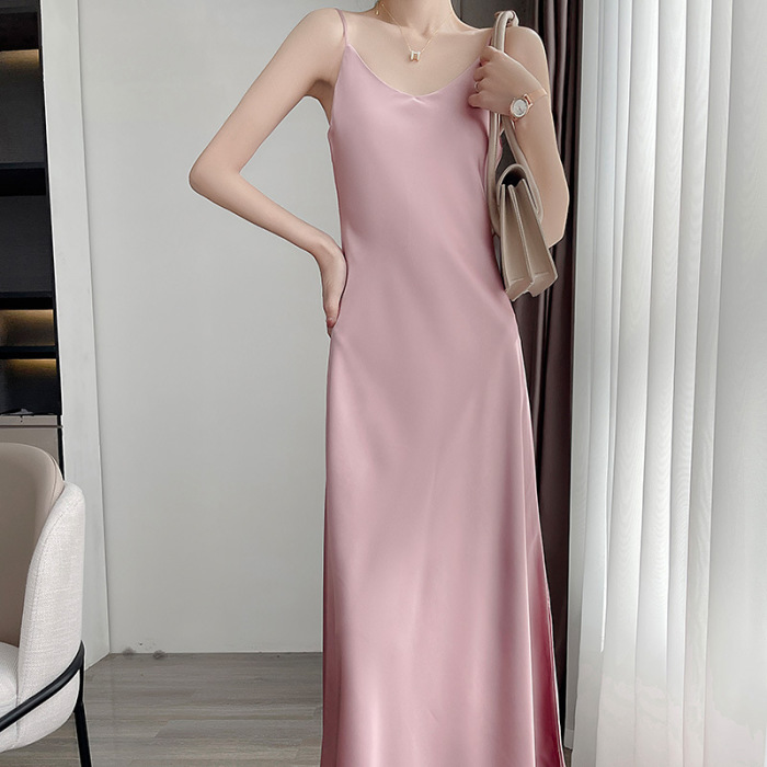 women's mulberry silk suspender dress 08