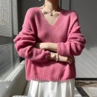 Women's V-neck Silk Lightweight Knitted Blouse 68